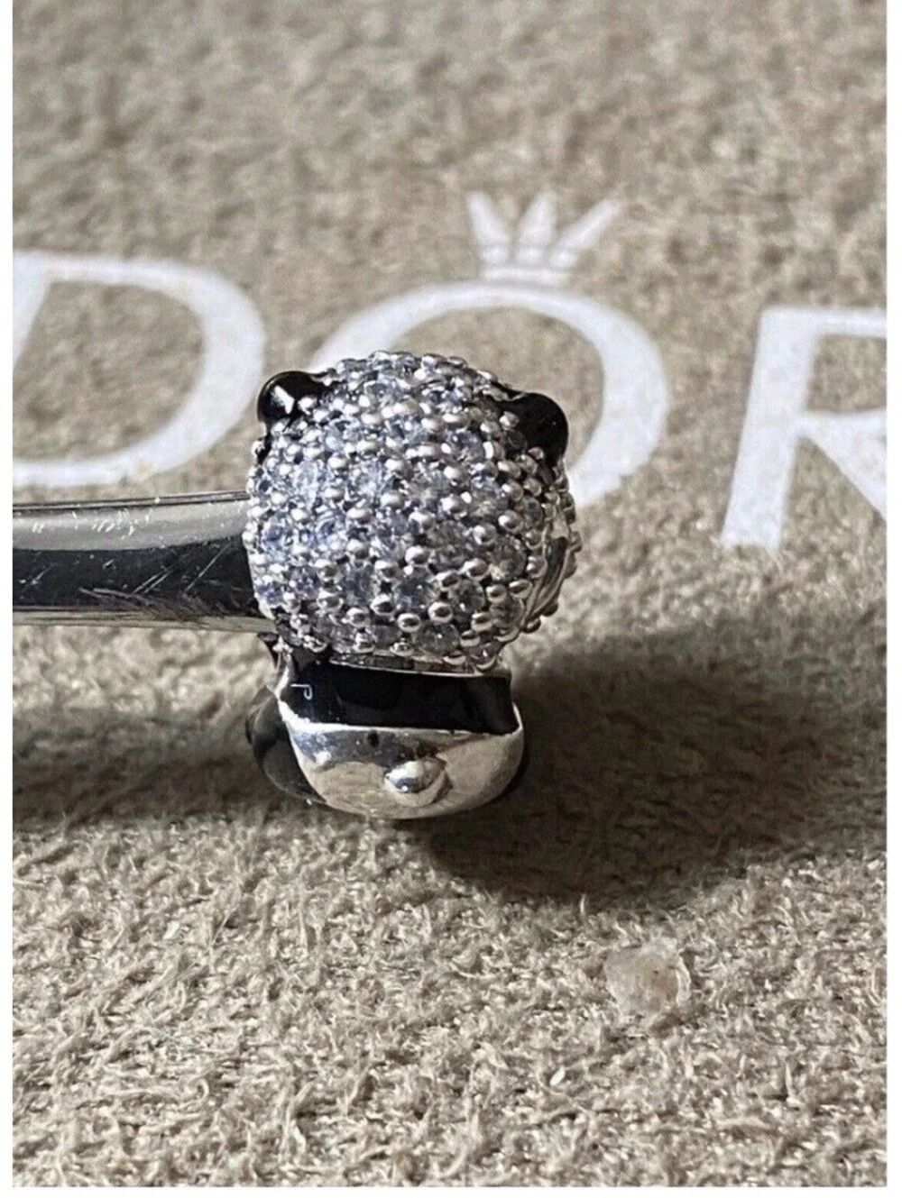 Genuine Pandora Silver Sparkling Cute Panda Charm 790771C01